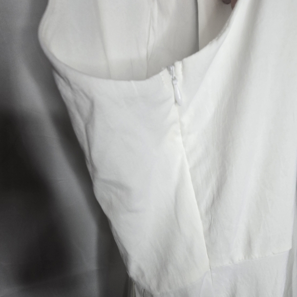 Floreya White Sleeveless Midi Dress Button Detail 2X Beach Bachelorette Wedding - Picture 4 of 6